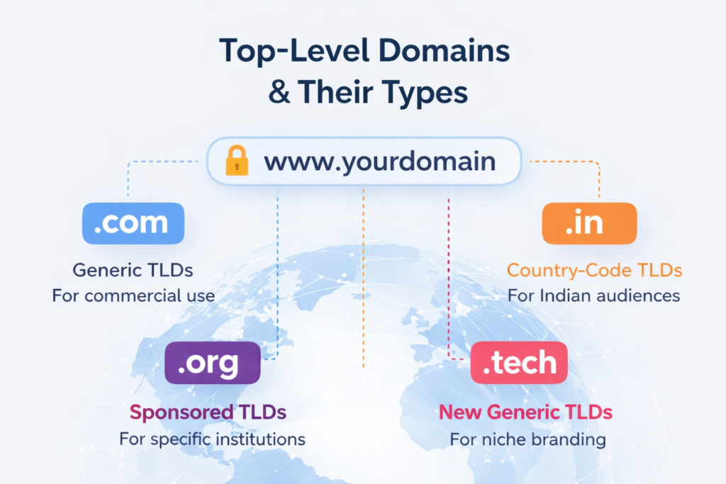 top level domains types explained for websites and businesses